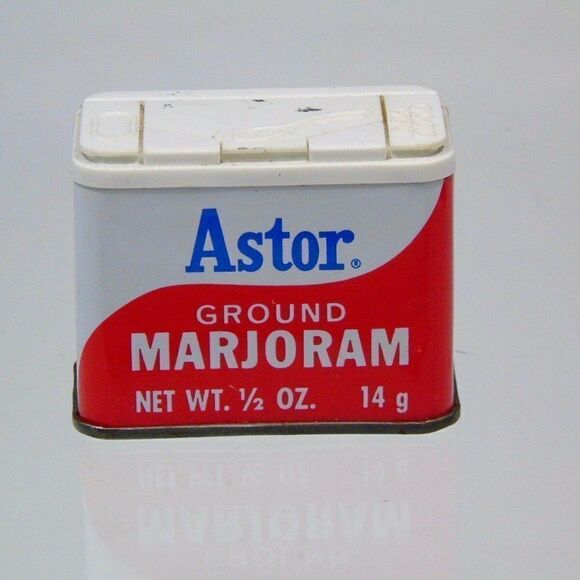 Vintage 90s Astor Spice Tin Ground Marjoram - Picture 1 of 4